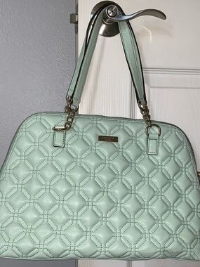 kate spade Mint Quilted Shoulder Bag with Gold Hardware